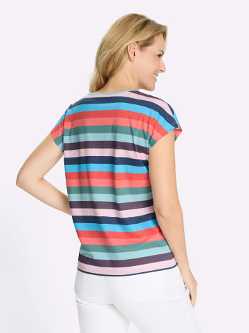 Sieh an! Kurzarm-Shirt in mint-rosé-geringelt