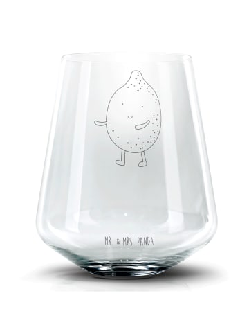 Mr. & Mrs. Panda Blümchentail Glas Beste Freunde Zitrone mit Spruch in Transparent