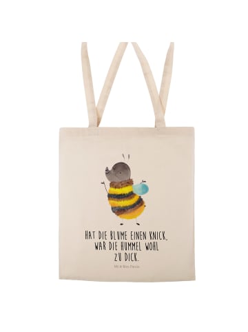 Mr. & Mrs. Panda Schultertasche Hummel flauschig mit Spruch in Creme