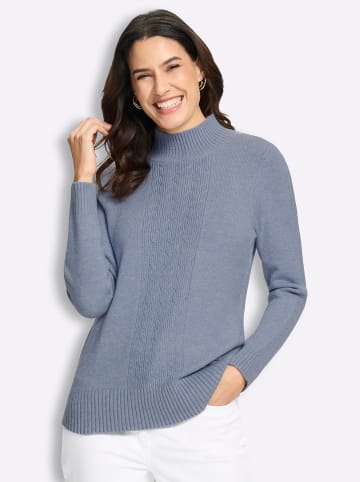 WITT WEIDEN Stehkragen-Pullover in rauchblau-meliert