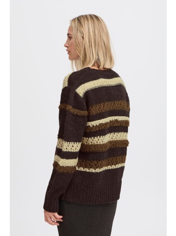 PULZ Jeans PZJACKIE Pullover oversize in Espresso Striped