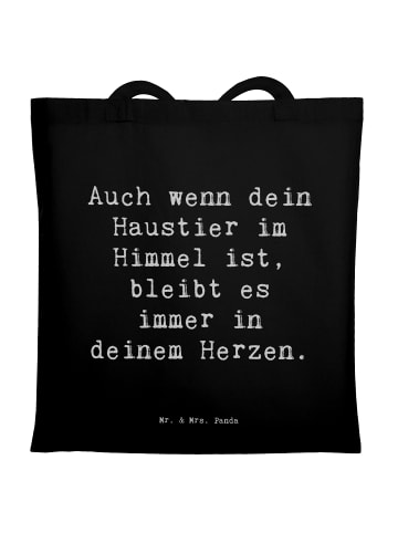 Mr. & Mrs. Panda Einkaufstasche Spruch Trauerbewältigung Haustie... in Schwarz