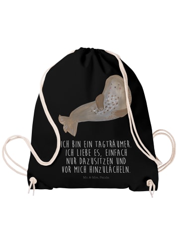 Mr. & Mrs. Panda Sportbeutel Robbe Lachen mit Spruch in Schwarz