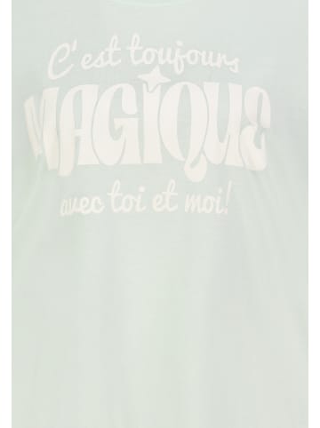 Eight2Nine Rundhals T-Shirt Kurzarm Spruchprint Regular Fit in Grün-2