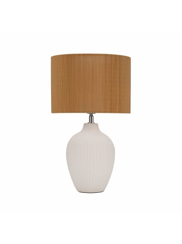 Pauleen Tischleuchte Timber Glow in Beige / Weiß -H:490mm