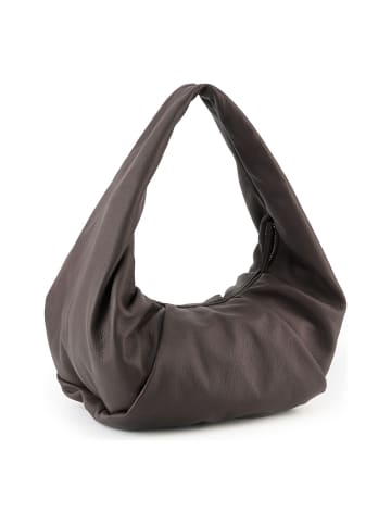 Les Visionnaires Greta Schultertasche Leder 37 cm chocolate