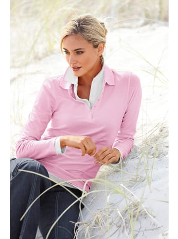 Heine Langarm-Poloshirt in rosé