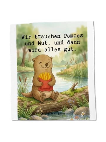Mr. & Mrs. Panda Tragetasche Baumwolle Otter Pommes Design mit S... in Weiß