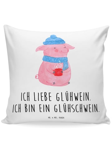 Mr. & Mrs. Panda kuschelkissen 40x40 Schwein Glühwein mit Spruch in Weiß