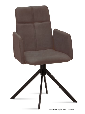 58 aufm Kessel ARMLEHNSTUHL (2er-Set) Druci 52x92x60 Schwarz/Braun