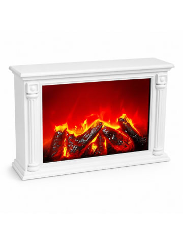 TWILUX LED-Kamin im klassischen Stil in Weiß, (B) 33 x (H) 21 x (L) 10 cm