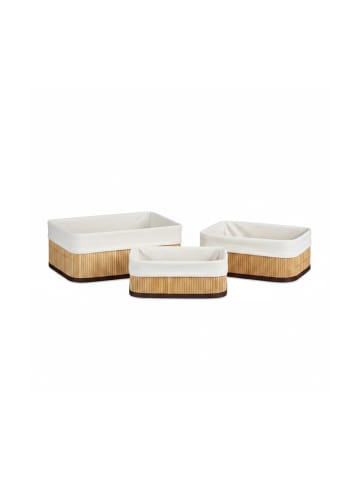 relaxdays 3x Regalkorb in Natur - (B)32 x (H)12,5 x (T)22 cm
