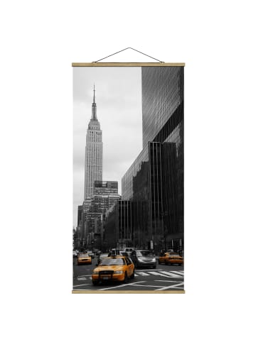 WALLART Stoffbild mit Posterleisten - Klassisches NYC in Schwarz