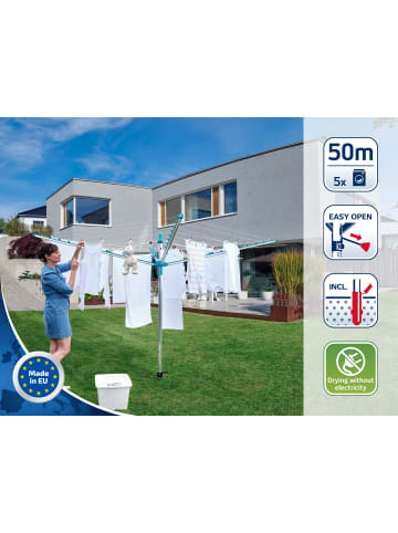 Leifheit  Wäscheschirm Linomatic 500 Easy silber türkis 231,9 x 231,9 x 170,0 cm