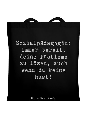 Mr. & Mrs. Panda Umhängetasche Spruch Sozialpädagogin Helferherz... in Schwarz