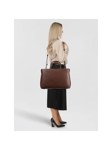 Mandarina Duck Mellow Urban Handtasche Leder 40 cm Laptopfach in milk chocolate
