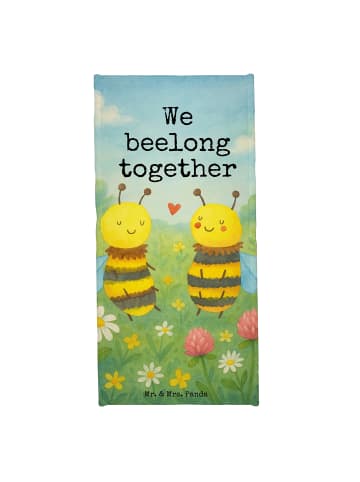Mr. & Mrs. Panda Strandtuch Biene Verliebt Design mit Spruch in Weiß