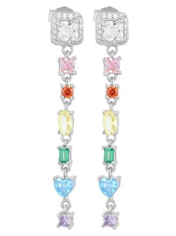 Adeliás Damen Ohrringe – Ohrstecker aus 925 Silber mit Zirkonia in silber