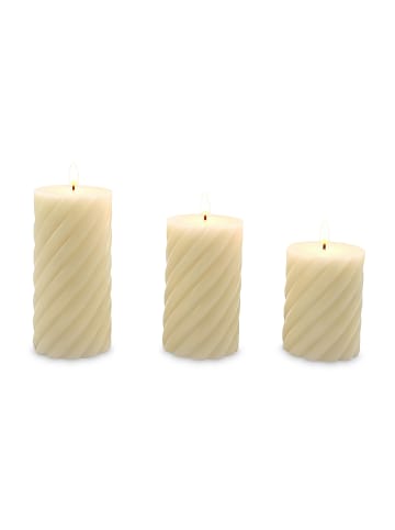 relaxdays 3 x LED Kerzen in Champagner