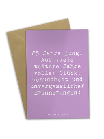 Mr. & Mrs. Panda Beileidskarte Spruch 85. Geburtstag Freude mit ... in Lavendeltraum