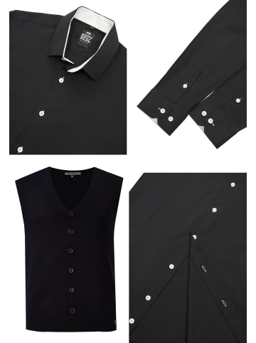 Rusty Neal Hemd mit Weste in Schwarz / Weiß