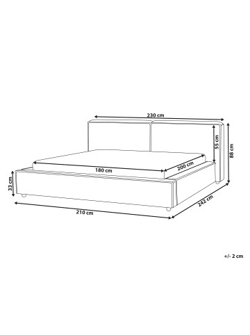 Beliani Doppelbett LINARDS in Braun - (W) 230 x (H) 88 x (L) 242 cm