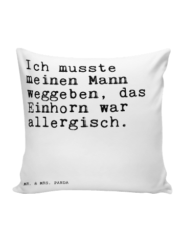 Mr. & Mrs. Panda 40x40 Kissen Ich musste meinen Mann... mit Spruch in Weiß
