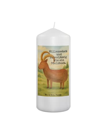 Mr. & Mrs. Panda Adventskerze Sternzeichen Steinbock Design mit ... in Weiß