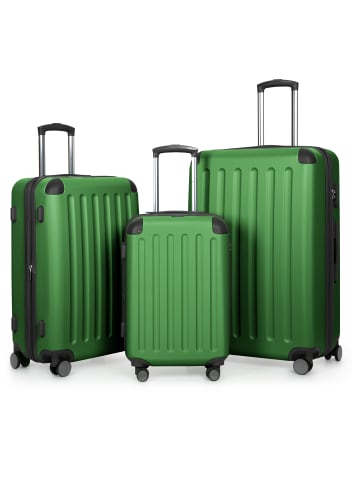 Hauptstadtkoffer Spree - 3er Koffer-Set Trolley Gepäckset, TSA, 4 Rollen (S, M & L) in Grün