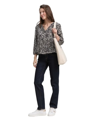 Tom Tailor Langarmbluse in navy abstract dot design