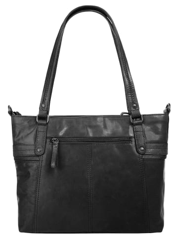 SPIKES & SPARROW Shopper echt Leder in schwarz