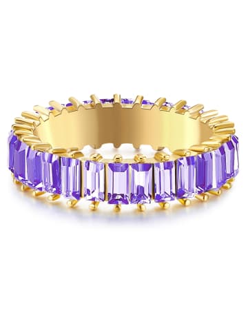 Yokoamii Ring Metall-Legierung Glaskristall in gelbgold