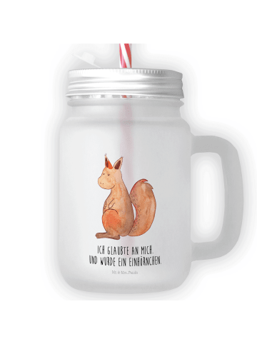 Mr. & Mrs. Panda Glas Mit Henkel Einhorn Glauben mit Spruch in Transparent