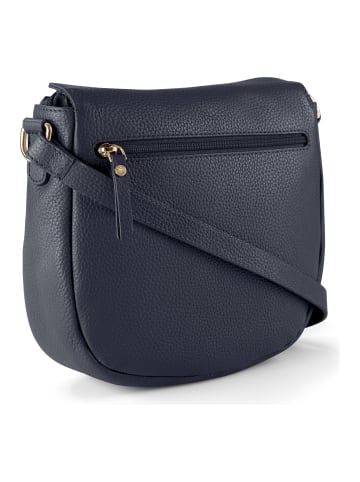 Lazarotti Bologna Leather Crossbody Umhängetasche Leder 25 cm in navy