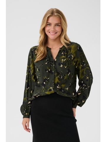 Cream Langarm - Hemd CRTiah Regular fit in Rifle Green Flower