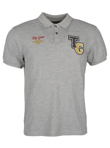 TOP GUN Poloshirt TG202120071 in grey mélange