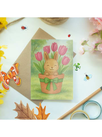 Mr. & Mrs. Panda valentinstagskarte Hase Tulpen Design ohne Spruch in Weiß