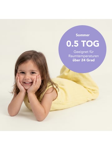 Schlummersack Musselin Babyschlafsack, 0.5 TOG in Popcorn
