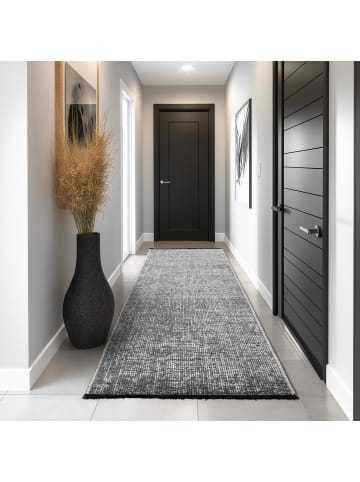 KADIMA DESIGN Teppich Kurzflor Unicolor Chenille Baumwolle Innen in Grau