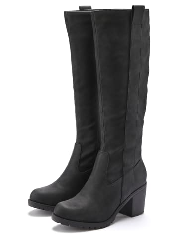 LASCANA Weitschaftstiefel in schwarz