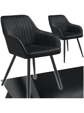 tectake Polstersessel gepolstert, in Samtoptik, gesteppt, 58 x 62 x 82 cm