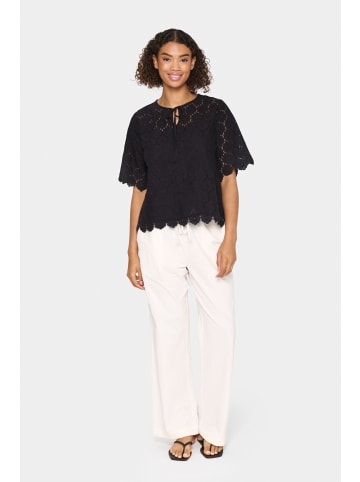 SAINT TROPEZ Kurzarm-Bluse ZojaSZ Lockere Passform in Black