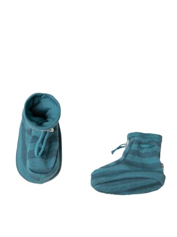 Joha Booties Krabbelschuhe Merino-Wolle in blue stripe
