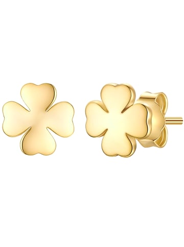 Glanzstücke München Ohrringe Kleeblatt aus Sterling Silber in gelbgold