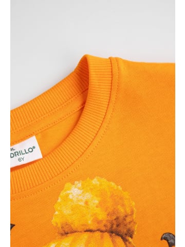 Coccodrillo Langärmliges Baumwoll-T-Shirt Halloween in orange