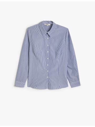 KOTON Shirt in Marineblau Gestreift