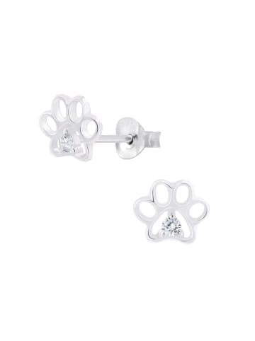 Alexander York Ohrringe, Ohrstecker PFOTE mit Zirkonia in 925 Sterling Silber, 2-tlg.