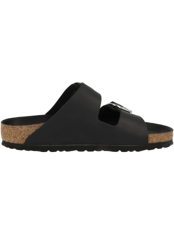 Birkenstock Sandale Arizona Big Buckle geöltes Nubukleder schmal in schwarz