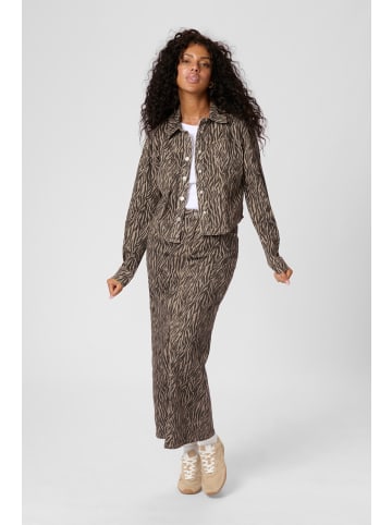 Kaffe Langarm - Hemd KAleondra Tight fit in Feather Gray / Black Animal