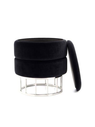 Kayoom Hocker Zero in schwarz - silber